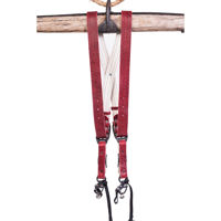 

HoldFast Gear Money Maker 2-Camera American Bison Leather Harness, Red, Silver Hardware, Medium