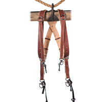 

HoldFast Gear Money Maker 3-Camera English Bridle Leather Harness, Chestnut, Black Hardware, Medium