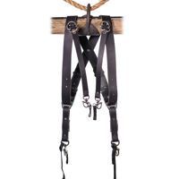 

HoldFast Gear Money Maker 3-Camera Water Buffalo Leather Harness, Black, Silver Hardware, Large