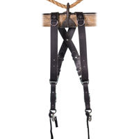 

HoldFast Gear Money Maker 2-Camera Water Buffalo Leather Harness, Black, Silver Hardware, Large