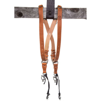 

HoldFast Gear MoneyMaker Two-Camera Harness on Shoulders, Bridle Leather, Medium, Tan (without D Rings)