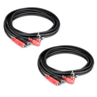 

Hosa Technology 2 x 3.3'/1m 2 RCA Male to 2 RCA Angled Male with Ground Strap Dual Audio DJ Cable