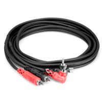 

Hosa Technology 6.6'/2m 2 RCA Male to 2 RCA Angled Male with Ground Strap Dual Audio DJ Cable