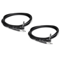 

Hosa Technology 2x Balanced Right Angle (TRS) 1/4" Phone Male to Right Angle 1/4" Phone Male Audio Interconnect Cable 3'