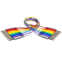 

Hosa Technology Stereo Patchbay 1/4" Phone Male to 1/4" Phone Male TRS Cable, 1', Set of 8