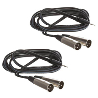 

Hosa Technology 2x 6.6' (2M) Stereo 3.5mm Mini Phono Male to Two Male XLR, Long Y-Cable