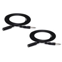 

Hosa Technology 2x Stereo 1/4" Female Phone to 1/4" Male Phone TRS Headphone Extension Cable, 10'