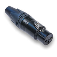 

Hosa Technology Neutrik 3 Pole Female Cable Connector, Black-Chrome Housing, Silver Contacts