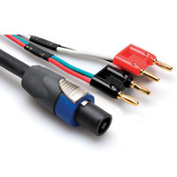 

Hosa Technology 20' Neutrik SpeakON to 2 x Dual Banana Speaker Cable, Black PVC Jacket