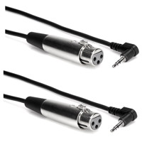 

Hosa Technology 2x Right Angle Stereo 3.5mm, 1/8", Mini Male to 3 Pin XLR Female, 1'