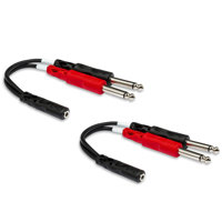 

Hosa Technology 6" Stereo 3.5mm Female to Two 1/4" Male Y-Cable, 2-Pack