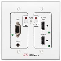 

Hall Research UHBX-SW3-WP VGA, HDMI, MHL Auto-Switching Wall-Plate with HDBaseT Output