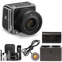 Hasselblad 907X 50C 50MP Medium Format Mirrorless Camera with Hasselblad XCD 45mm f/4 P Lens Bundle with Hasselblad Battery, Battery Charger Hub, Release Cord, Movo Cleaning Kit
