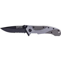 

Humvee Gear Recon 6 Folding Knife with Partially Serrated Stainless Steel Blade and Metal Pocket Clip, Black/Green Gray