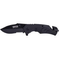 

Humvee Gear Recon 15 Folding Knife with Partially Serrated Stainless Steel Blade and Metal Pocket Clip, Black