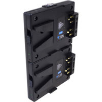 

Hawk Woods AB-MCF1L Gold Mount to Mini V-Lok Battery Dual Hot-Swap Plate with powerCON & LEMO Ports