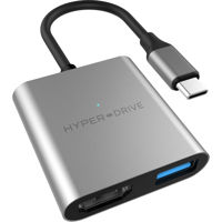 

Hyper HyperDrive 3-In-1 USB-C Hub with 4K HDMI Output for Mac, PC & Android, Space Gray