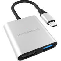 

Hyper HyperDrive 3-In-1 USB-C Hub with 4K HDMI Output for Mac, PC & Android, Silver