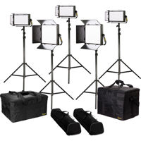 

Ikan Lyra Bi-Color 5-Point Soft Panel LED Light Kit, Includes 2x LB10 LED Light, 3x LB5 LED Light, 5x HD Stand, 5x Barn Doors with Intensifier, 5x Gold Mount Battery Plate, 5x V-Mount Battery Plate, 5x Power Supply with Cable, 5x Remote Control, 5x Yoke M