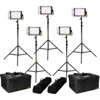 

Ikan Lyra Bi-Color 5-Point Soft Panel LED Light Kit, Includes 5x LB5 LED Light, 5x HD Light Stand, 5x Barn Door with Intensifier, 5x Gold Mount Battery Plate, 5x V-Mount Battery Plate, 5x Power Supply with Cable, 5x Remote Control, 5x Yoke Mount, 2x Light