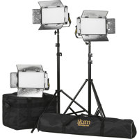 

Ikan Lyra Half x 1 Daylight 3-Point Soft Panel LED Light Kit, Includes 3x Gold Mount Battery Plate, 3x HD Light Stands, 3x V-Mount Battery Plate, 3x Yoke with Stand Receiver/Pin, 3x Heavy Duty Light Stand