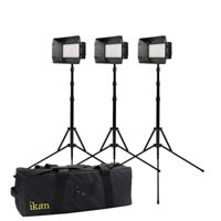 

Ikan 3-Point LED Light Kit, Includes 3x Mylo Mini Bi-Color Quarter Light, 6x Sony L Style Batteries, 3x Stands, 3x Neutral Diffusion Filter
