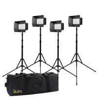 

Ikan 4-Point LED Light Kit, Includes 4x Mylo Mini Bi-Color Quarter Light, 8x Sony L Style Batteries, 4x Stands, 4x Neutral Diffusion Filter