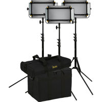 

Ikan Mylo Soft Bi-Color 3-Point LED Light Kit, Includes 3x Barndoors, 3x Compact Light Stands, 3x Dual Battery Charger, 3x Yoke, 6x Sony "L" Series Style Batteries
