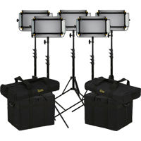 

Ikan Mylo Soft Bi-Color 5-Point LED Light Kit, Includes 5x Barndoors, 5x Compact Light Stands, 5x Dual Battery Charger, 5x Yoke, 10x Sony "L" Series Style Batteries