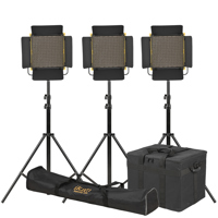 

Ikan Onyx OYB10 1 x 1 Bi-Color 3-Point LED Light Kit, Includes 3x V2 Heavy Duty Light Stand, IBG-STND Stand Bag and IBG-500-3L Light Kit Bag