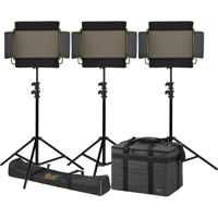 

Ikan Onyx 2x1 Bi-Color 3-Point LED Light Kit, Includes 3x OYB15 Light Fixture, 3x Barndoor, 3x Light Stand, 3x Yoke