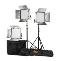 

Ikan Rayden 1x1 Bi-Color 3-Point Panel LED Light Kit, Includes 1x Light Bag, 1x Stand Bag, 3x Gold Mount Battery Plate, 3x HD Light Stand, 3x V-Mount Battery Plate, 3x Yoke with Stand Receiver/Pin