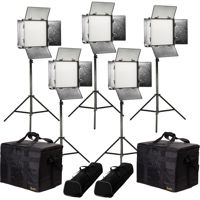 

Ikan Rayden Bi-Color 5-Point LED Light Kit, Includes 5x RB10 LED Light, 5x HD Light Stand, 5x Neutral Diffusion Panel, 5x Barn Door with Intensifier, 5x Gold Mount Battery Plate, 5x V-Mount Battery Plate, 5x Power Supply with Cable, 5x Remote Control, 5x 