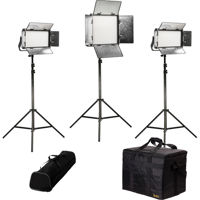 

Ikan Rayden Bi-Color 3-Point LED Light Kit, Includes 1x RB10 LED Light, 2x RB5 LED Light, 3x HD Stand, 3x Barn Door with Intensifier, 3x Gold Mount Battery Plate, 3x V-Mount Battery Plate, 3x Power Supply with Cable, 3x Remote Control, 3x Yoke Mount, 1x L