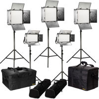 

Ikan Rayden Bi-Color 5-Point LED Light Kit, Includes 3x RB10 LED Light, 2x RB5 LED Light, 5x HD Stand, 5x Barn Door with Intensifier, 5x Gold Mount Battery Plate, 5x V-Mount Battery Plate, 5x Power Supply with Cable, 5x Remote Control, 5x Yoke Mount, 2x L