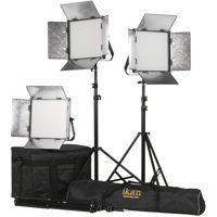 

Ikan Rayden Daylight 3-Point Panel LED Light Kit, Includes 3x RW10 LED Light, 3x HD Light Stand, 3x Barn Door with Intensifier, 3x Neutral Diffusion Panel, 3x Gold Mount Battery Plate, 3x V-Mount Battery Plate, 3x Power Supply with Cable, 3x Remote Contro