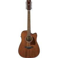 

Ibanez Artwood Series AW5412CE 12-String Dreadnought Cutaway Semi-Acoustic Guitar, 20 Frets, Mahogany Neck, Ovangkol Fingerboard, Open Pore, Natural