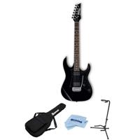 

Ibanez GIO Series GRX20Z Electric Guitar Black Night - With Ibanez IGB101 Gig Bag, On-Stage Guitar Stand, Cloth