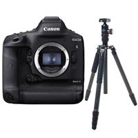 Canon EOS 1DX Mark III DSLR Body with FotoPro X-Go Max Carbon Fiber Tripod with Built-In Monopod