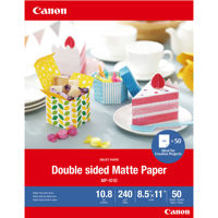 

Canon 8.5x11" MP-101D Double-Sided Letter-Size Matte Photo Paper, 10.8 mil, 240 gsm, 50 Sheets