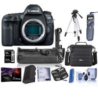 

Canon EOS 5D Mark IV Digital SLR Camera Body USA Warranty - Bundle with 64GB U3 SDXC Card, Holster Case, Tripod, Spare Battery, Battery Grip, Screen Protector, Pro Software Package and More