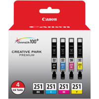 

Canon CLI-251 BK/CMY 4 Ink Combo Multi Pack, Black, Cyan, Magenta, Yellow