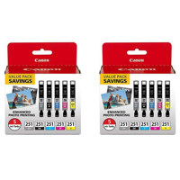 

Canon 2 Pack CLI-251 BK/CMYG 5 Ink Color Multi Pack, Gray, Black, Cyan, Magenta, Yellow for MG7520, MG5620, MG6620 Printers