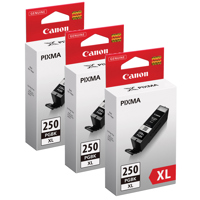 

Canon 3 Pack PGI-250XL Pigment Black Ink Tank