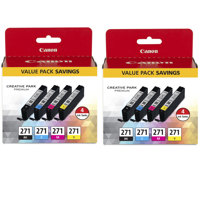 

Canon 2 Pack CLI-271 4-Pack Ink Tanks - Black, Cyan, Magenta, Yellow
