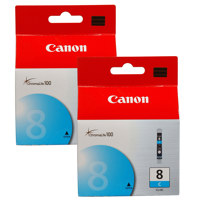 

Canon 2 Pack CLI-8C Cyan Ink Cartridge for Many Pixma Series Inkjet Printers.