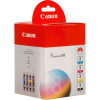 

Canon CLI-8 4-Color Ink Kit with Black, Cyan, Magenta & Yellow Inks.