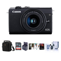 

Canon EOS M200 Mirrorless Camera with EF-M 15-45mm f/3.5-6.3 IS STM Lens, Black - Bundle With 49mm Filter Kit, 16GB SDHC Card, Camera Case, Cleaning Kit, Pc Software Package
