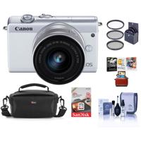 

Canon EOS M200 Mirrorless Camera with EF-M 15-45mm f/3.5-6.3 IS STM Lens , White - Bundle With 49mm Filter Kit, 16GB SDHC Card, Camera Case, Cleaning Kit, Mac Software Package