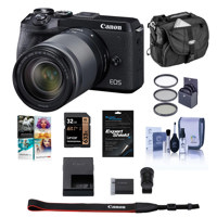 

Canon EOS M6 Mark II Mirrorless Camera with EFM 18-150mm IS STM Lens & EVF-DC2 Viewfinder Black - BUNDLE With 32GB SDHC Card, 55mm Filter Kit, Camera Case, Cleaning Kit, Screen Protector, PC Software